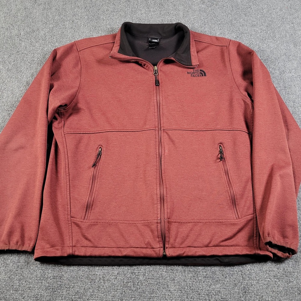 North Face Jacket Mens Large Full Zip Softshell Outdoor Layer Fleece Lined